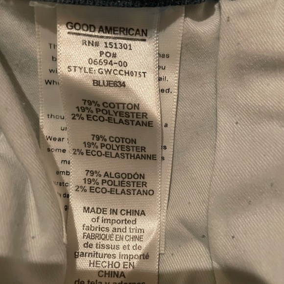 NWT Good American Good Waist Skinny Jeans Blue634 Crop Size 6 Distressed - Picture 4 of 8